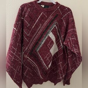 Vintage Kinsington Men’s Burgundy Crew Neck Sweater XL Made In Italy